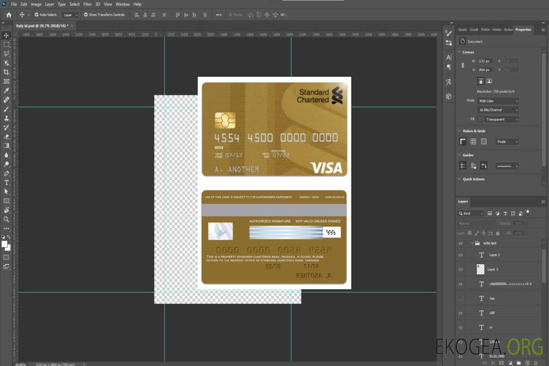 Carte de débit Visa Gold de la Standard Chartered Bank de Tanzanie template Carte de débit Visa Gold de la Standard Chartered Bank de Tanzanie template